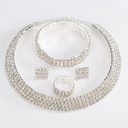 1-3 Row Crystal Rhinestone Choker Jewelry Set