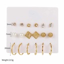  9 Pairs Hoop And Stud Earrings Set for Women