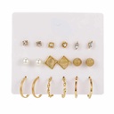  9 Pairs Hoop And Stud Earrings Set for Women