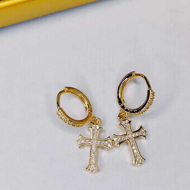 Beautiful Earrings Cross Gold Plated