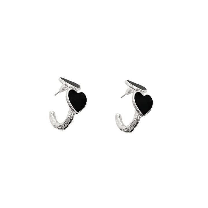 Black Heart Earring