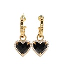 Black Heart-Shaped Pendant Drop Earring