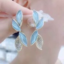 Blue Leaves Earring