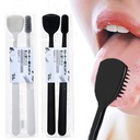 RUHN Black and white Tongue scraper toothbrush set
