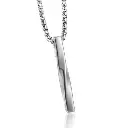 Men's Rugged Twisted Bar Pendant Chain Necklace 60cm