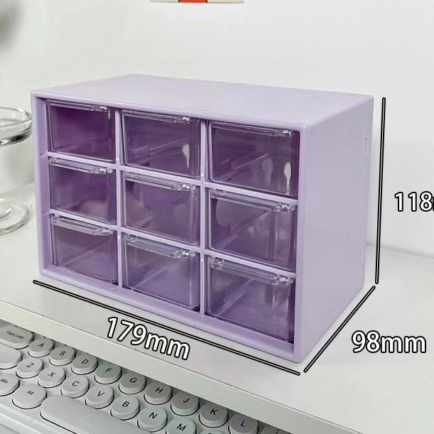 Nine-grid rose red Storage Box