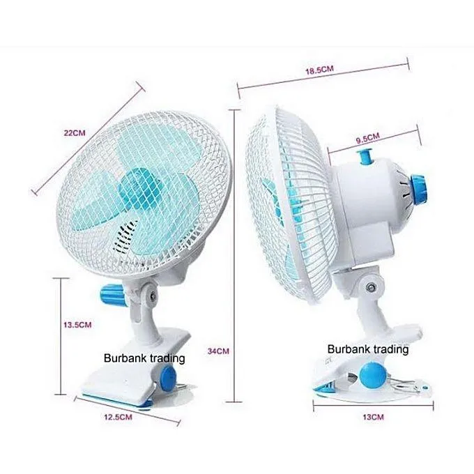 Rongxin Portable USB Mini Fan 3 Blades – Clip-On & Table Desk Fan with Europe Plug for Home & Office