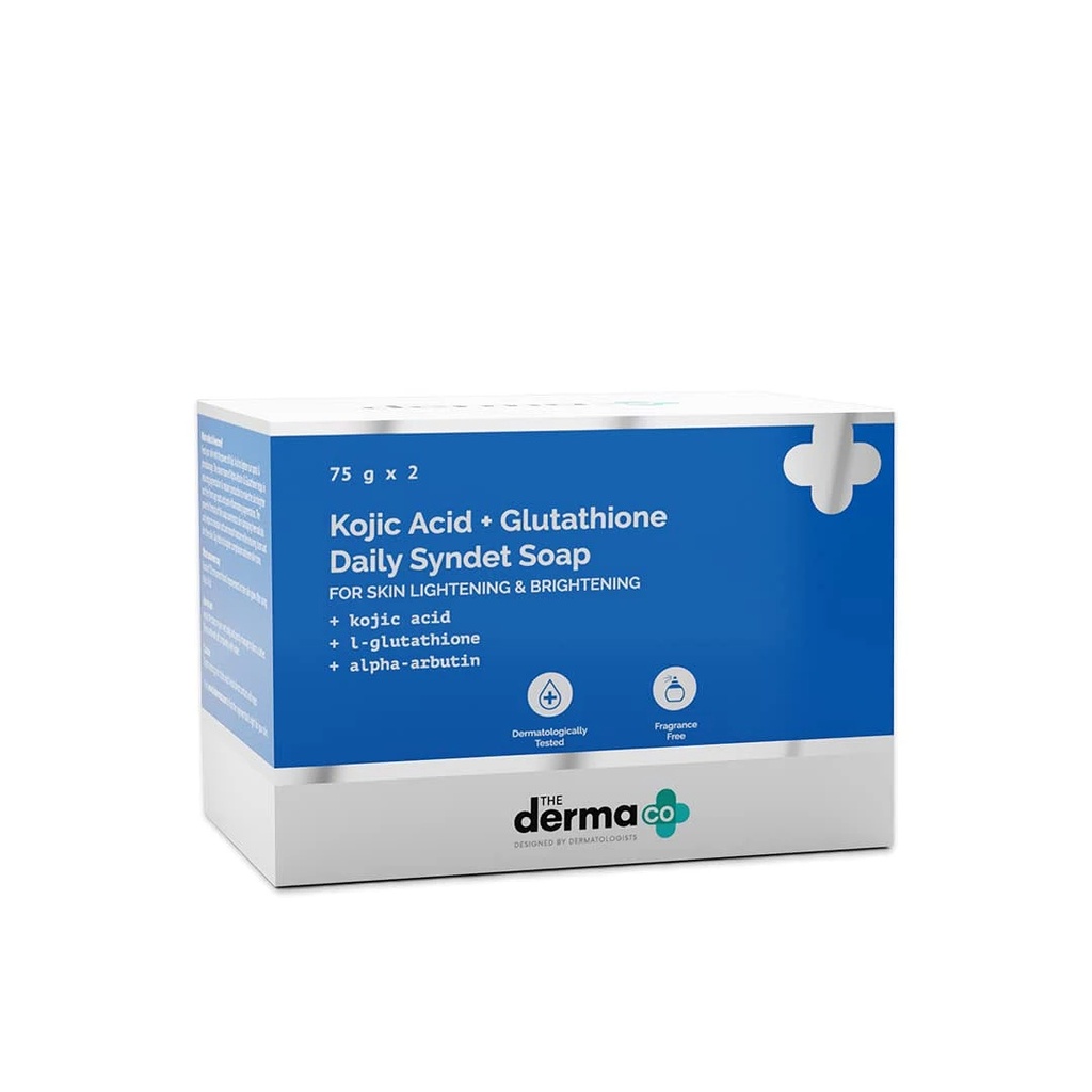 Derma Co. Kojic Acid + L-Glutathione Daily Syndet Soap 75g x 2 (Pack of 2)