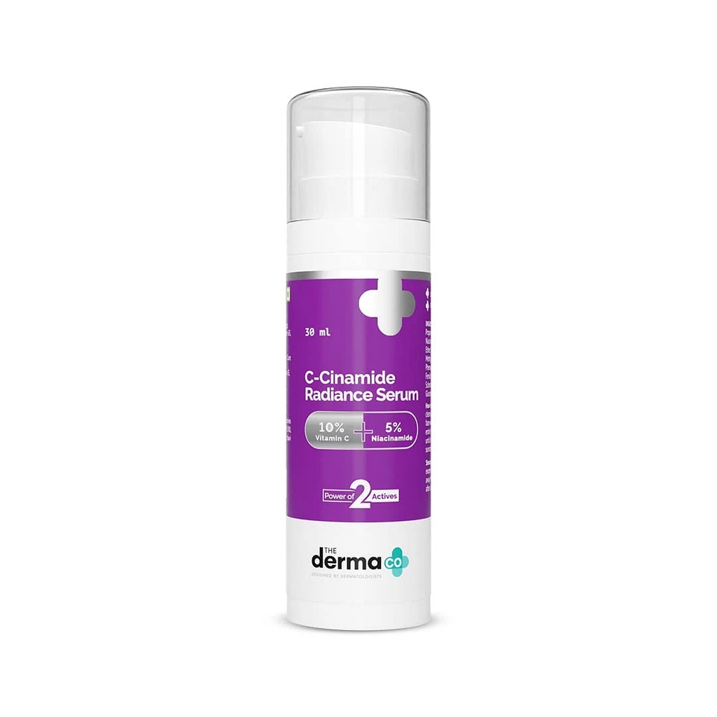 The Derma Co C-Cinamide Radiance Vitamin C Serum With 10% Vitamin C & 5% Niacinamide for Glowing & Spotless Skin - 30ml