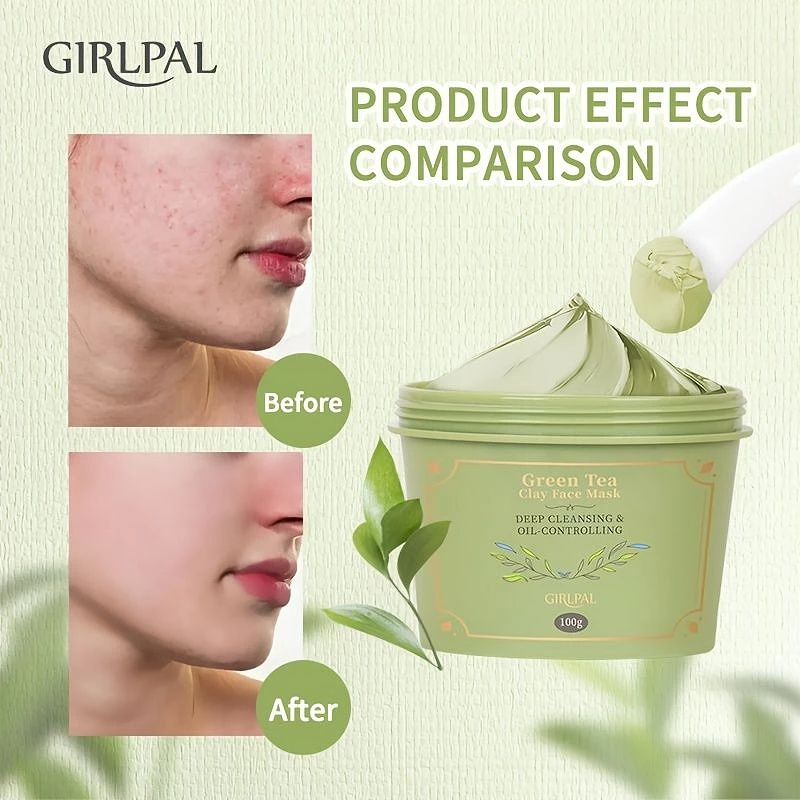 GIRLPAL GREEN TEA CLAY FACE MASK - 100g