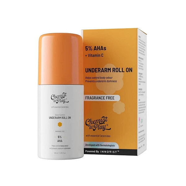 Chemist At Play 5% AHAs Under Arm Roll On - Fragrance Free - 40ML