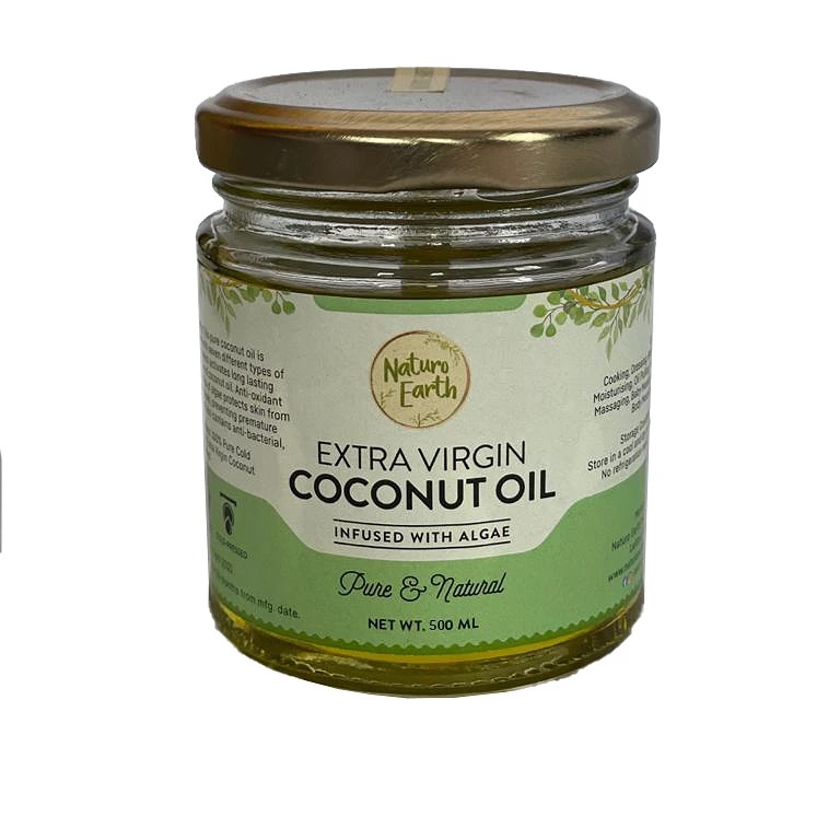 Naturo Earth Organic Cold Pressed Extra Virgin Coconut Oil With Algae