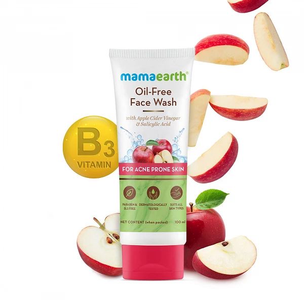 Mamaearth Oil-Free Face Wash with Apple Cider Vinegar & Salicylic Acid for Acne-Prone Skinâ€“ 100 ml