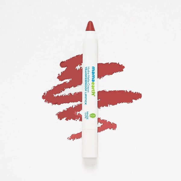 Mamaearth Hydra-Matte Crayon Transferproof Lipstick with Argan Oil & Hyaluronic Acid - 02 Macaroon Pink - 2.4 g