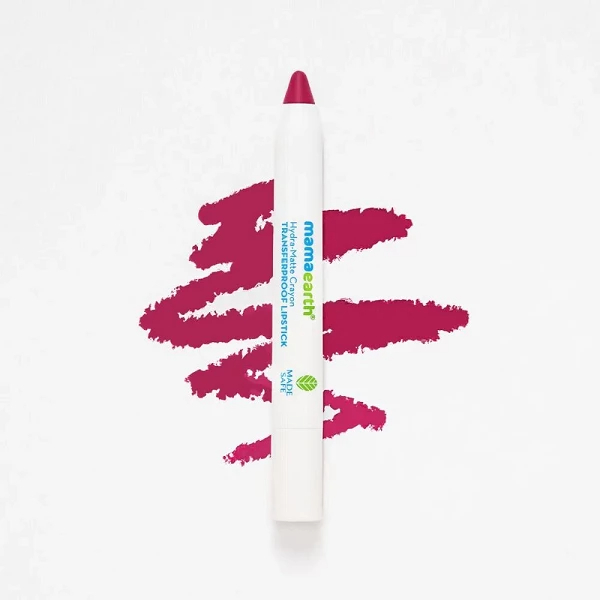 Mamaearth Hydra-Matte Crayon Transferproof Lipstick with Argan Oil & Hyaluronic Acid - 04 Passionfruit Wine - 2.4g