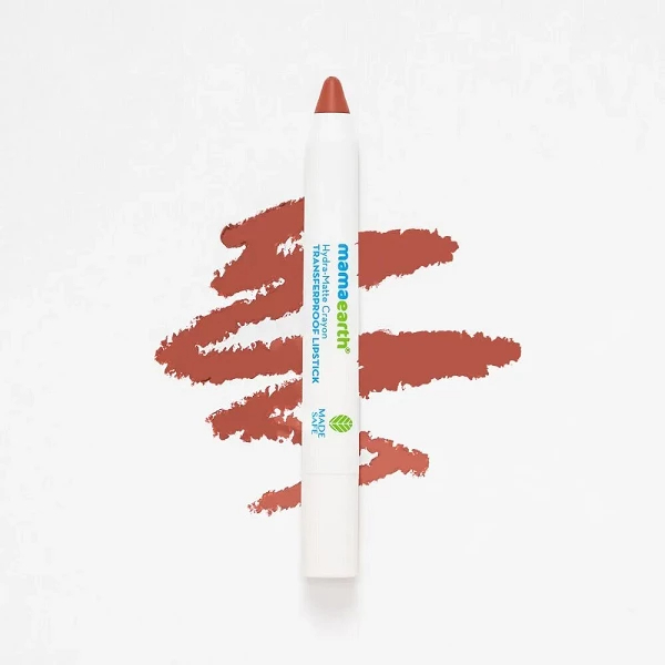 Mamaearth Hydra-Matte Crayon Transferproof Lipstick with Argan Oil & Hyaluronic Acid - 06 Cafe Latte Nude- 2.4g