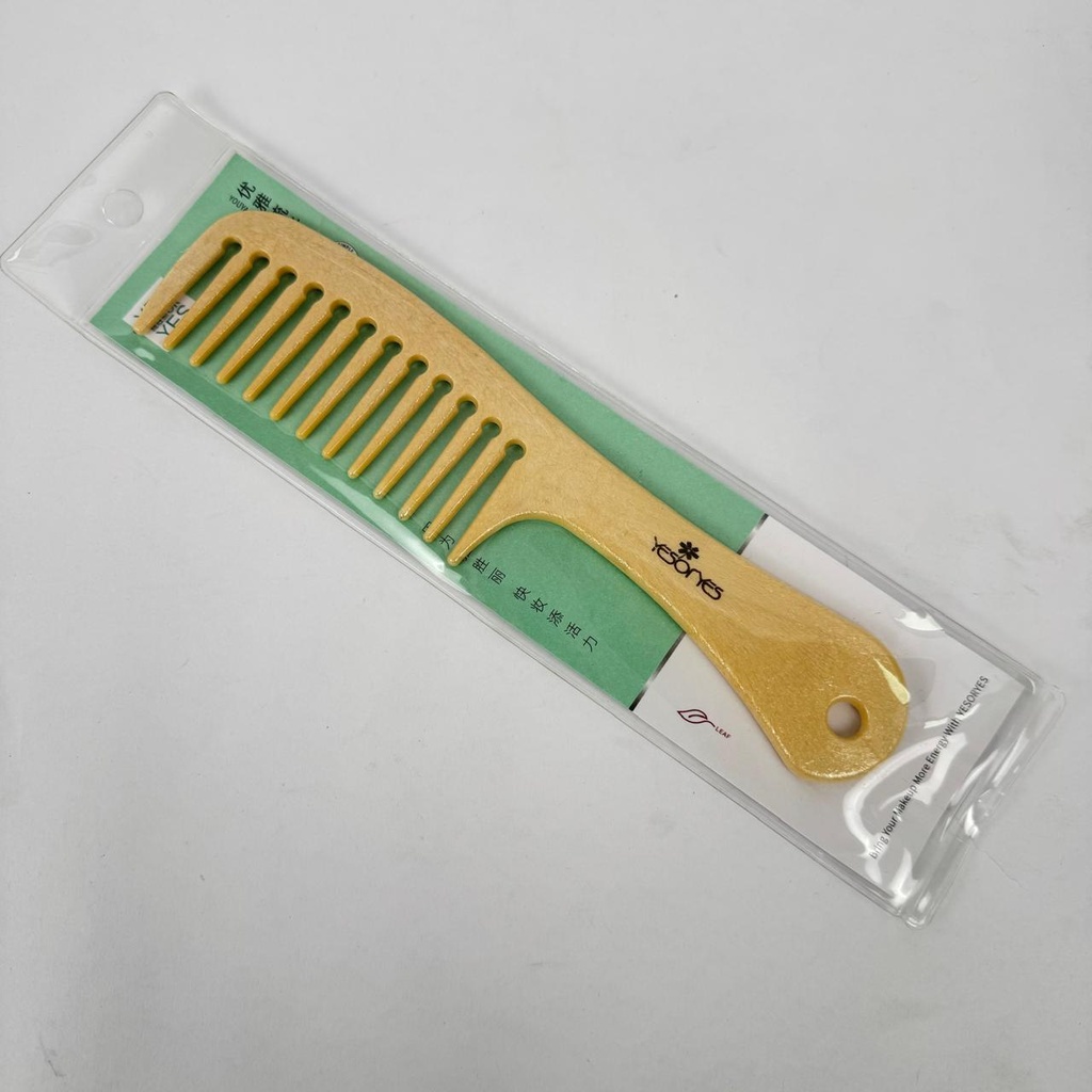 Natural Wood Wide-Tooth Comb