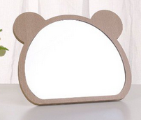 MJ38 Bear head round wood mirror