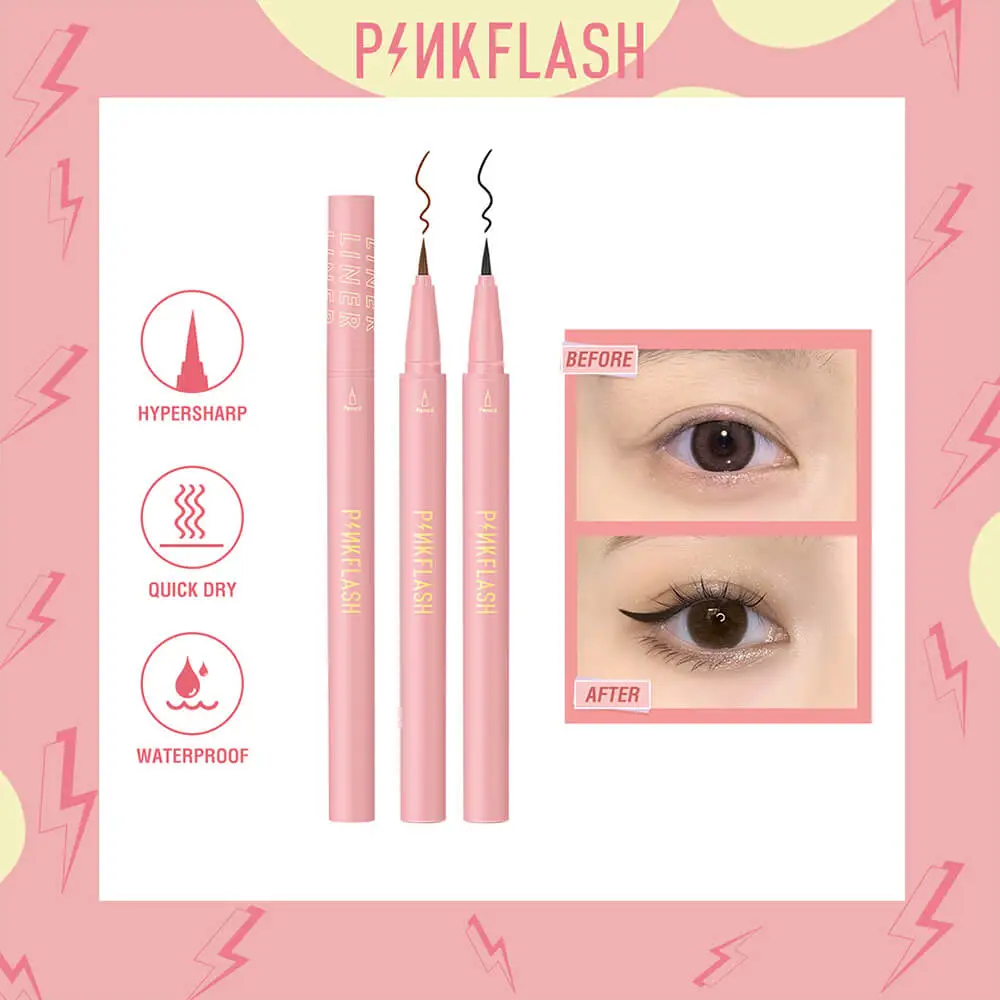 Pink Flash-E05 Hypersharp Quick-Drying Liquid Eyeliner-1 Black