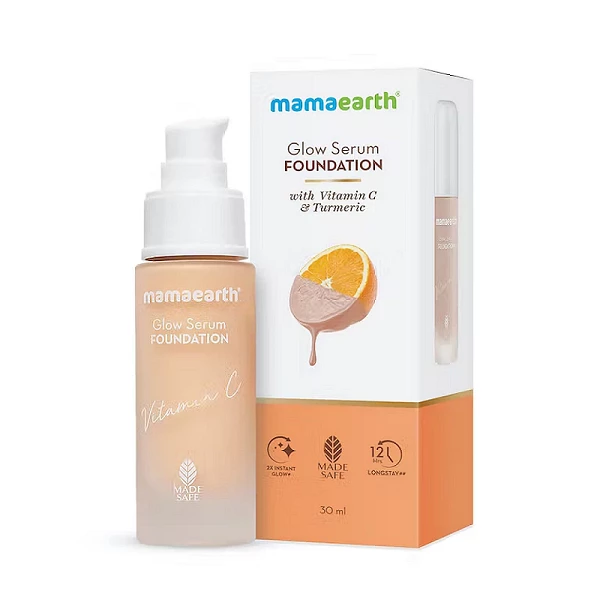 Mamaearth Glow Serum Foundation with Vitamin C & Turmeric for 12-Hour Long Stay