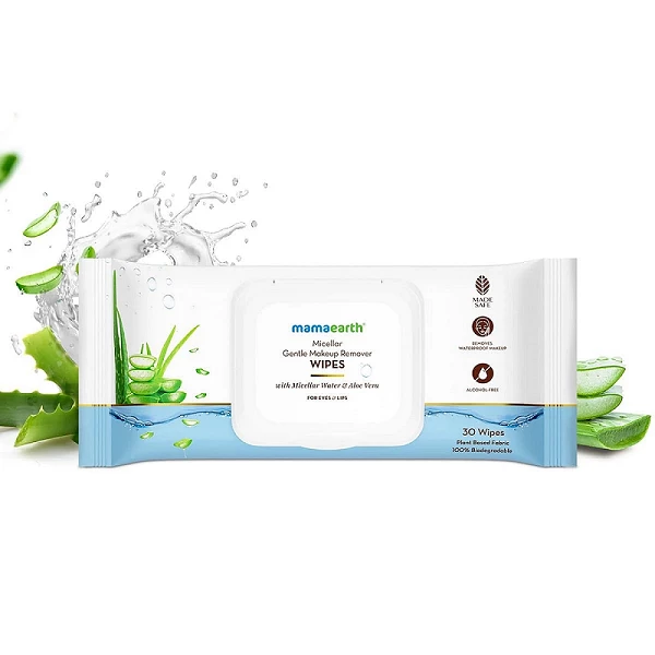 Mamaearth Micellar Gentle Makeup Remover Wipes - 30Nos