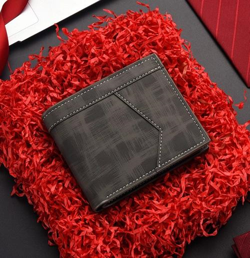 Men's Solid Color Pu Leather Flip Cover Coin Purse