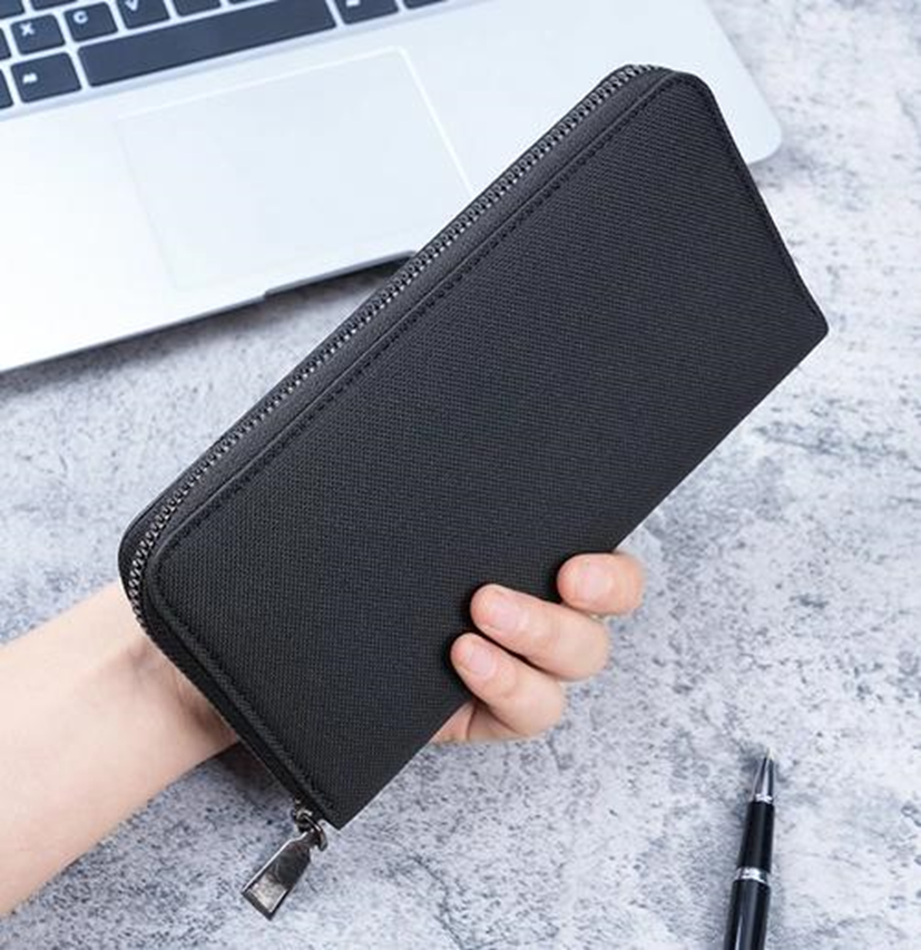  Men's Solid Color Pu Leather Side Zipper Coin Purse - Slim Card Holder 
