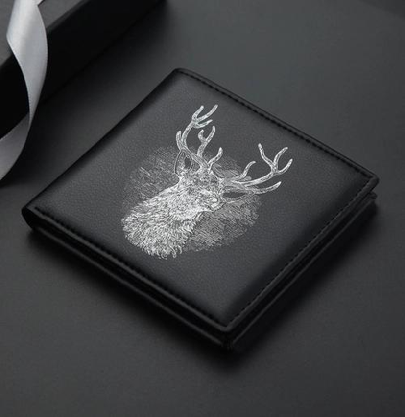 Men's Deer Pu Leather Open Small Wallets