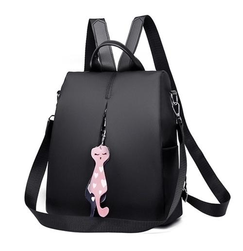 Women's Medium All Seasons Oxford Cloth Solid Color - Zipper Fashion Backpack