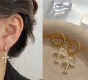 Beautiful Earrings Cross Gold Plated