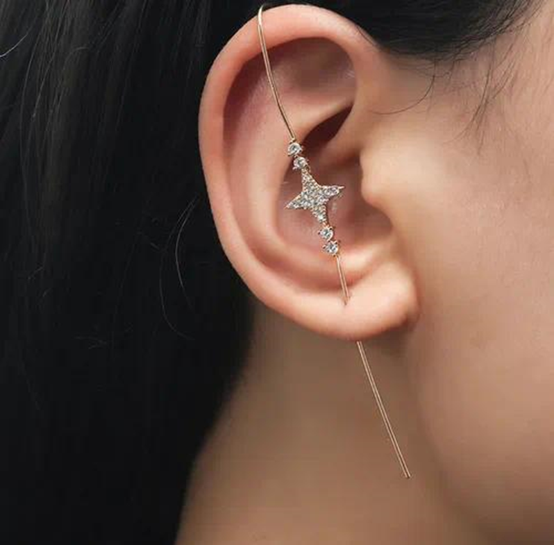 Four-Angle Star Gold Earring DZ-707