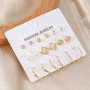  9 Pairs Hoop And Stud Earrings Set for Women