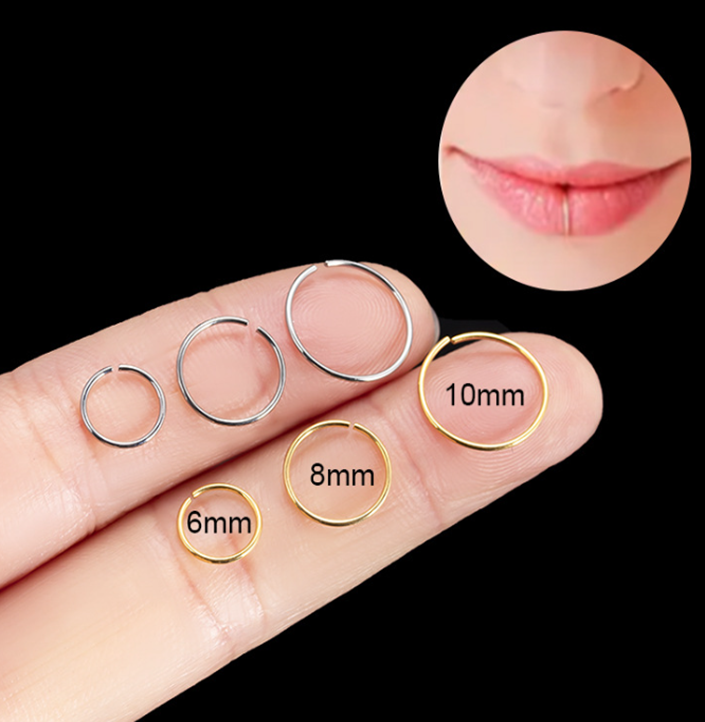 3 In 1 Lip Ring / Nose Ring / Earring Ring (Non Per icing) - 1 Piece