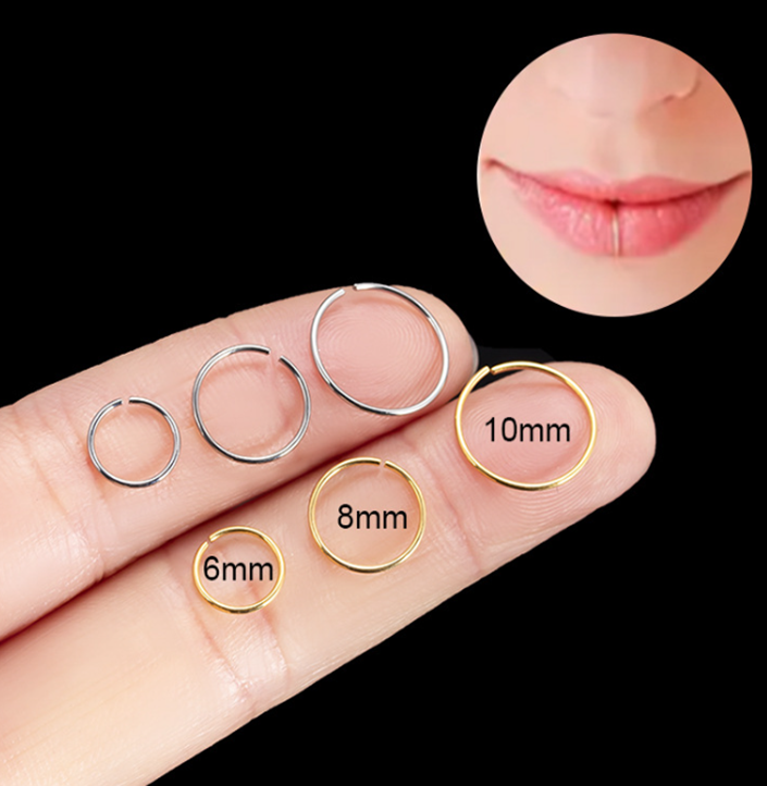 3-in-1 Non-Piercing Lip, Nose & Earring Ring – Single Piece | Body Jewelry, Rings