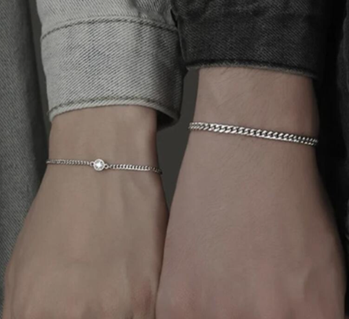  Stainless Steel Couple Bracelet - Engravable Link Bracelets 