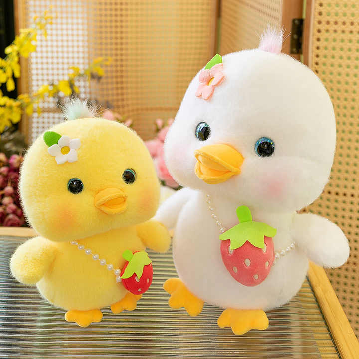 Strawberry Musical Duck Plush Toy