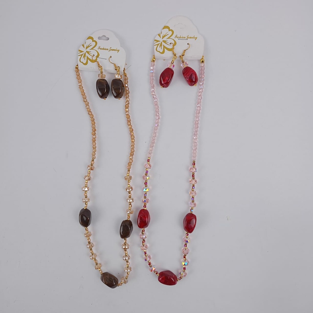 Gemstone Necklace with Earring 2.0