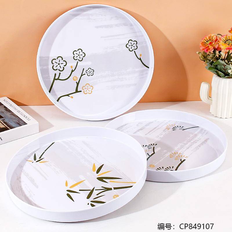 8314  China Style Straight Sided Medium Round Tray