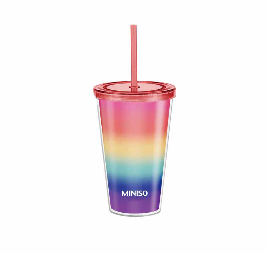 Rainbow 3.0 Plastic Tumbler with Straw 