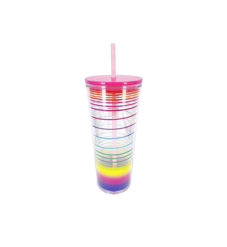 Rainbow 3.0 Series Double Wall Tumbler with Straw 