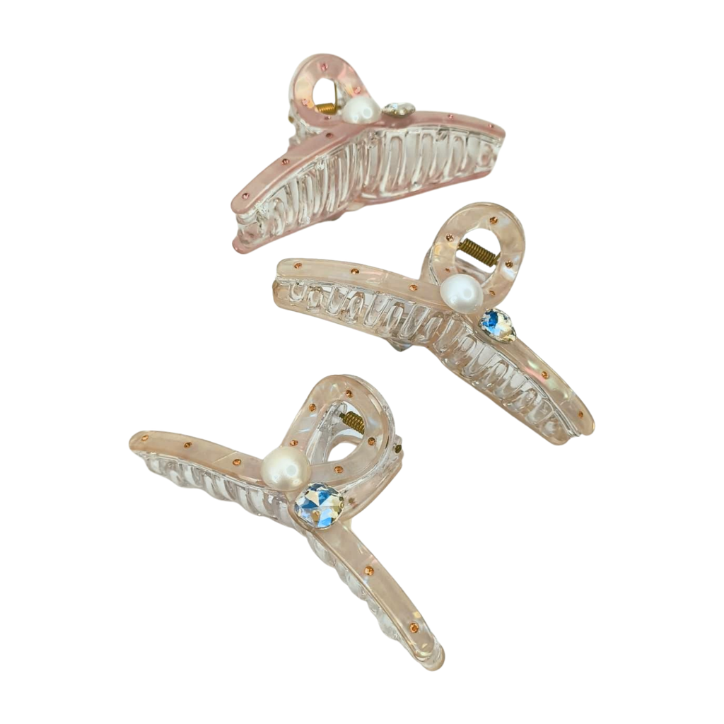 Pearl & Diamond Bent Hair Claw