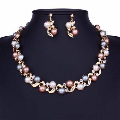 Simulated Pearl Necklace For Women Wedding Jewelry