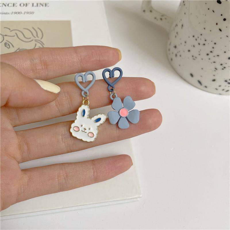  Sweet Bear Heart Shape Bow Knot Alloy Tassel Stoving Varnish Drop Earrings - Cute Animal Design 
