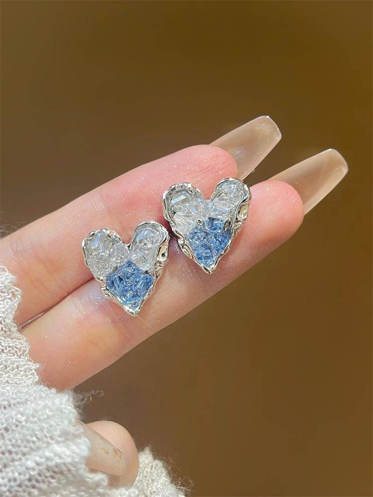 Sparkling Heart Shaped Love Ear Studs