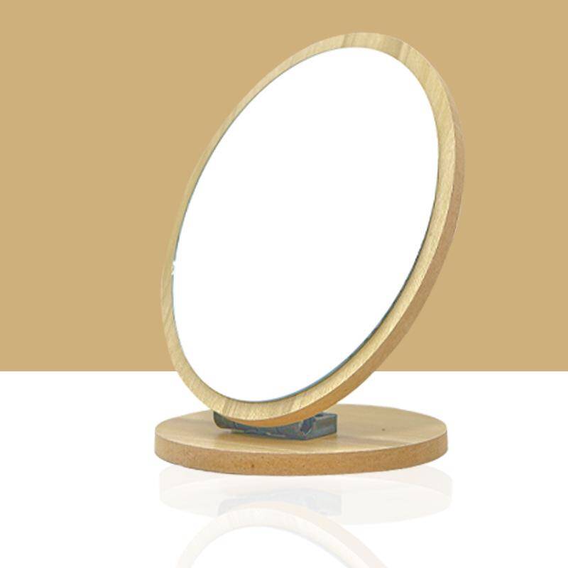 Round Simple Bamboo Wood Square Table Mirror MJ62