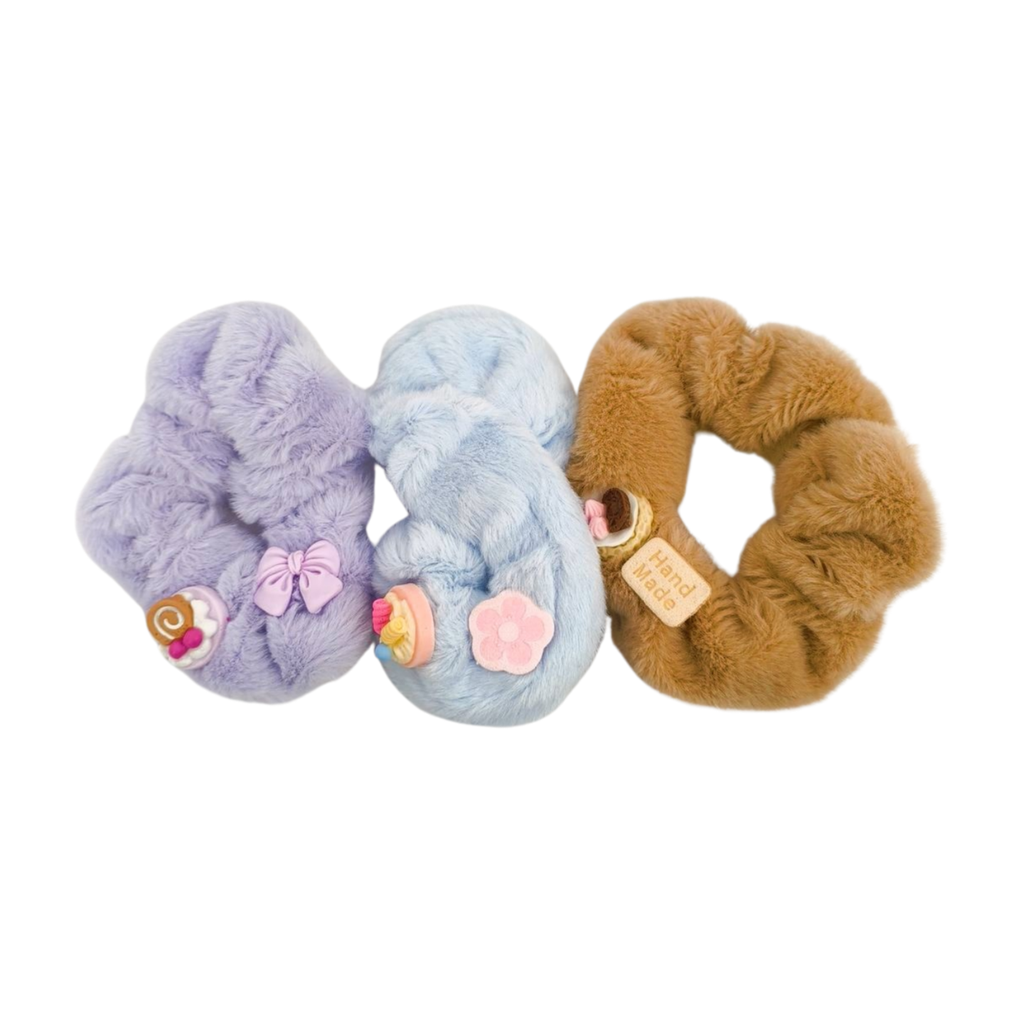 Furry Hair Scrunchy with cute cartoon 2.0