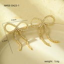  Stainless Steel Rhinestones Zircon 18K Gold Plated Drop Earrings - Evening Glam 