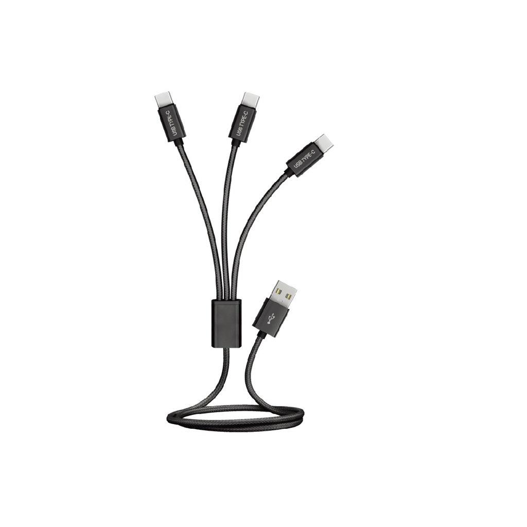 Durable 1.8m 3-in-1 Type-C Charging Cable 2A