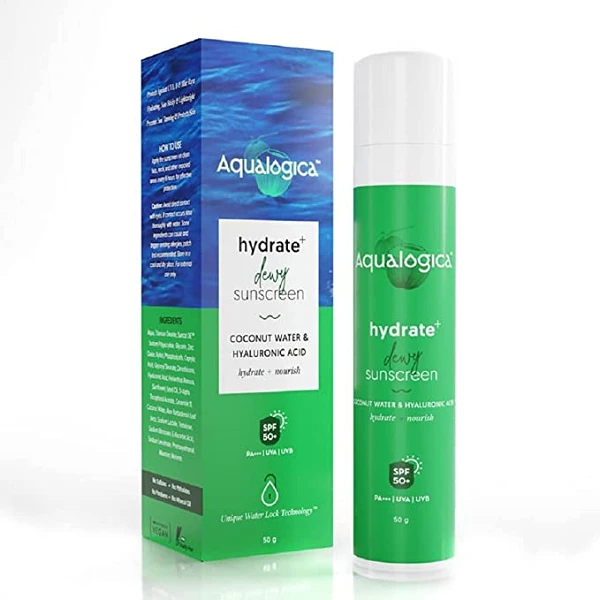 Aqualogica Hydrate+ Sunscreen with Coconut water & Hyaluronic Acid - 50gm