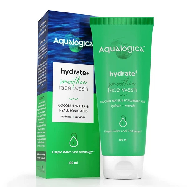 Aqualogica Hydrate+ Face Wash for Deep Cleansing & Hydration with Coconut Water & Hyaluronic Acid, 100Ml